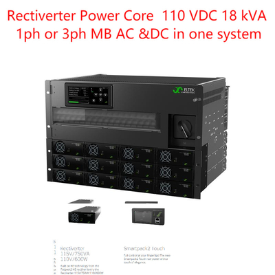 Sistema de energia do núcleo 110vdc Eltek Rectiverter 18 Kva 24kw 230v Flatpack do poder