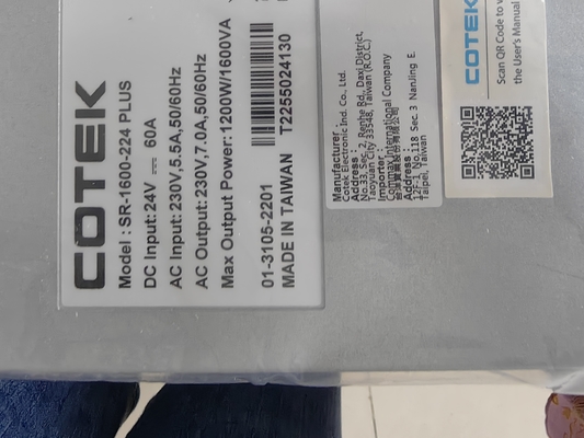 Cotek DC AC inversor SR 1600-224 Plus 24Vdc em colocar 230Vac saída 1600VA Rack Inverter