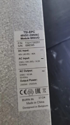 CE+T Bravo Inverter modular 2,5 KVA 1,5 KVA 230 Vac TSI BRAVO DC para Inverter CA P/N T321730201