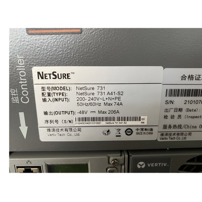 Vertiv 48Vdc Sistema de alimentação incorporado 19 polegadas Equipamento de telecomunicações Netsure 731A41 200A Fonte de alimentação de interruptor