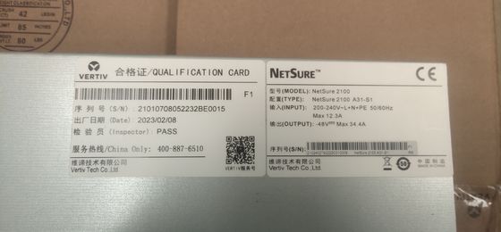 Sistema de Alimentação DC NetSure 2100 A31-S2/S3 48V 3kW Solução de Alimentação de Telecomunicações de Alta Eficiência 1U