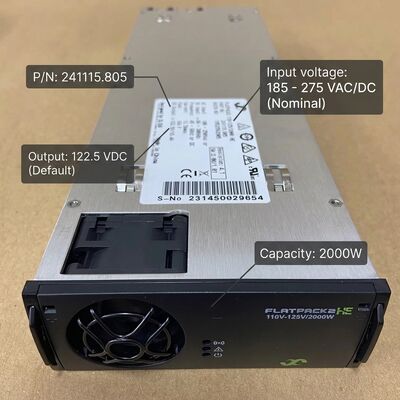 Eltek Flatpack2 110V 2000 HE Rectifier Module P/N: 241115.805 Potência CC de alta eficiência para subestações de serviços públicos