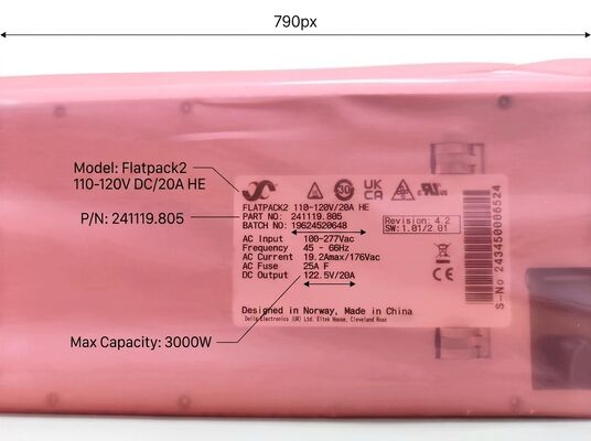 Eltek Flatpack2 110Vdc 125Vdc 3000W Módulo retificador de alta eficiência 1U altura P/N: 241119.805
