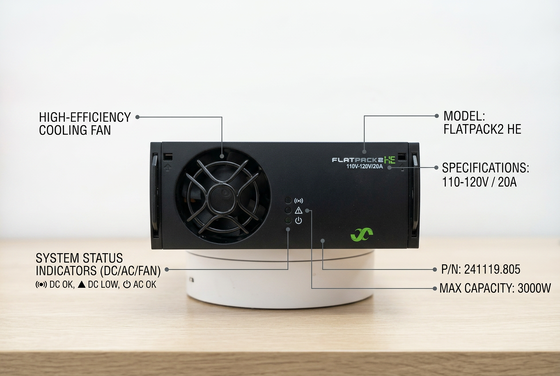 Eltek Flatpack2 110Vdc 125Vdc 3000W Módulo retificador de alta eficiência 1U altura P/N: 241119.805