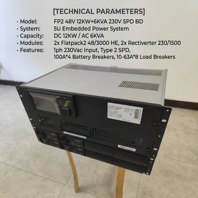 Eltek Rectiverter Power System 12KW DC 6KVA AC Smartpack2 Controle táctil