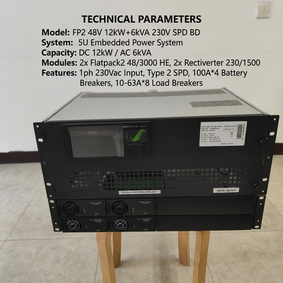 Sistema de energia de telecomunicações feito sob medida de 115VAC 48Vdc 12KW 6KVA com Eltek 241123.102 Rectiverter Modular