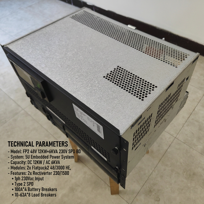 Eltek Rectiverter Power System 12KW DC 6KVA AC Smartpack2 Controle táctil