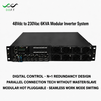 Sistema inversor modular 48VDC para 220Vac N+1 Redundância paralela 0ms Transferência perfeita 3KVA Rack Mount Telecom Power