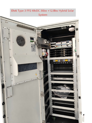 Gabinete de energia solar-híbrido externo 48Vdc 36KW+12,8KW para aplicações fora da rede
