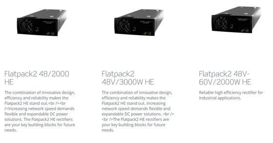 Sistemas Flatpack2 48V/24kW do retificador das telecomunicações