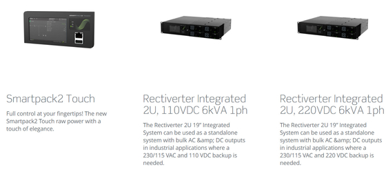 O sistema de energia 48Vdc de 8KW 230Vac 4KW 115Vac Rectiverter integrou 2U 6kVA 1ph (CIOR0402.XXX)