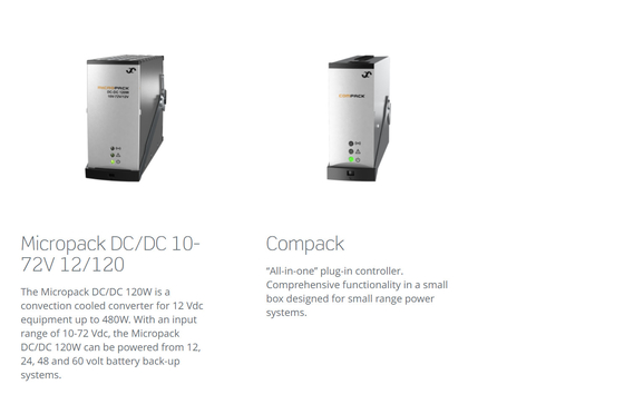 Sistema Eltek Micropack 120W1000W 12V 24V 48V opções com controlador compacto P/N: 241120.911 P/N: 241120.920 P/N: 241120.901